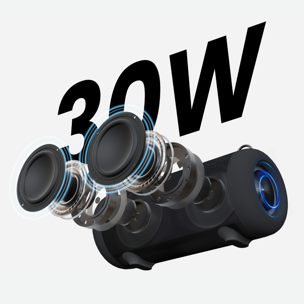 WHALE – Bluetooth IPX7 Waterproof Portable Outdoor Speaker with 30W Stereo Sound and USB Charge Out-3