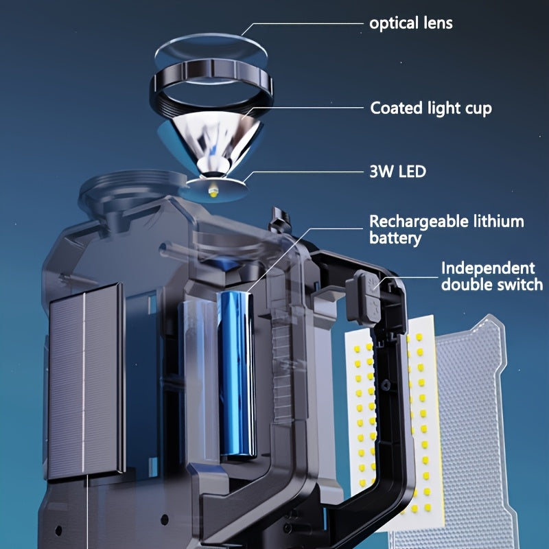 NNETM Rechargeable Portable Solar LED Flashlight (1200mAh)