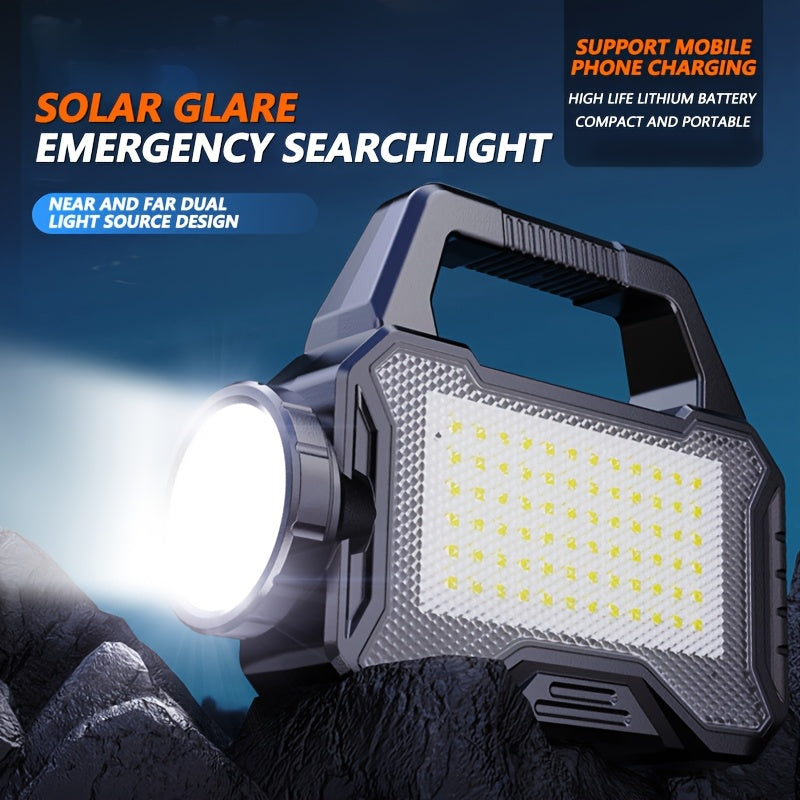 NNETM Rechargeable Portable Solar LED Flashlight (1200mAh)