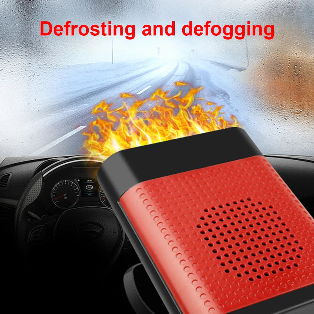 NNEOBA Electric Car Heater Cooling Fan  Windshield Defogger Demister Red-3