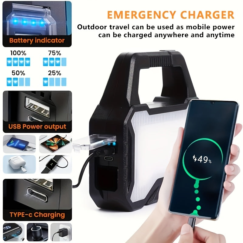 NNETM Rechargeable Portable Solar LED Flashlight (1200mAh)